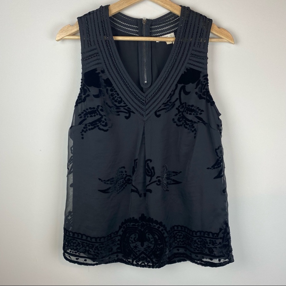 Anthropologie Meadow Rue Fania Velvet Top